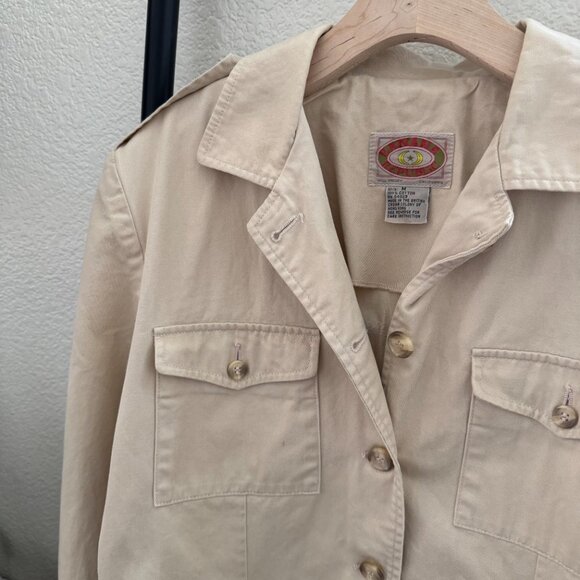 Vintage Banana Republic Khaki Safari Chore Coat Size Medium - Picture 3 of 7